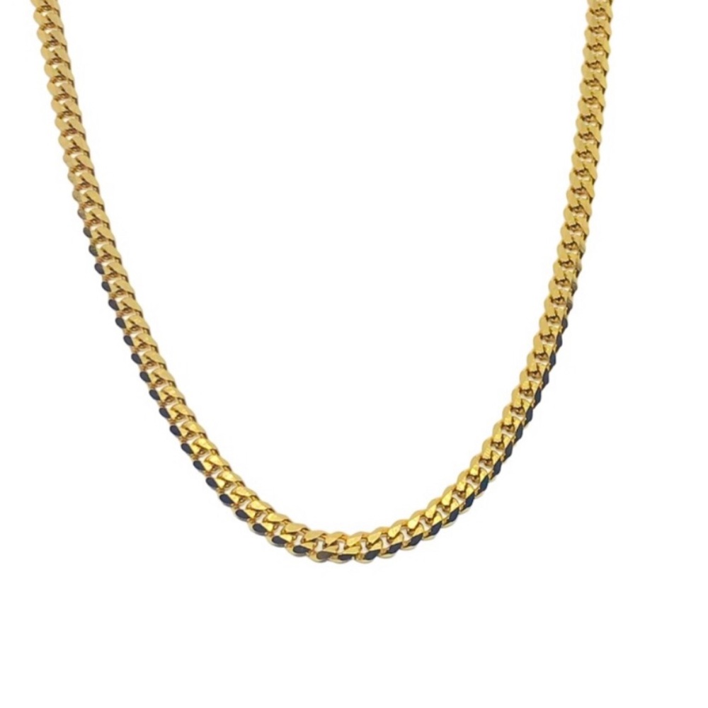 Gold Stainless Steel Cuban Chain Necklace